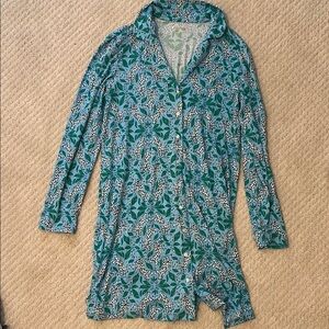 Lilly Pulitzer Leopard Patterned Long Sleeve Dress Sz M